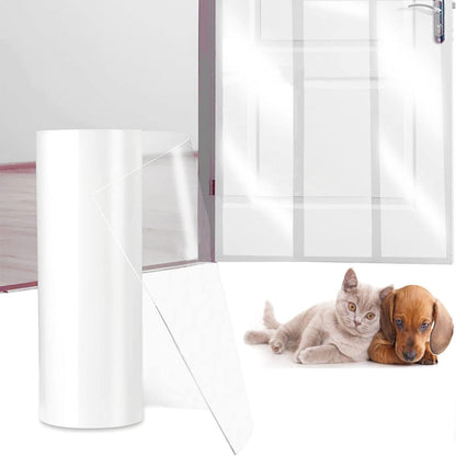 Door Protector from Dog Scratching 118" X 8.2" Cat Scratch Door Frame Single Side Adhesive Protector anti Dog Scratch Door Guard for Dogs Clear