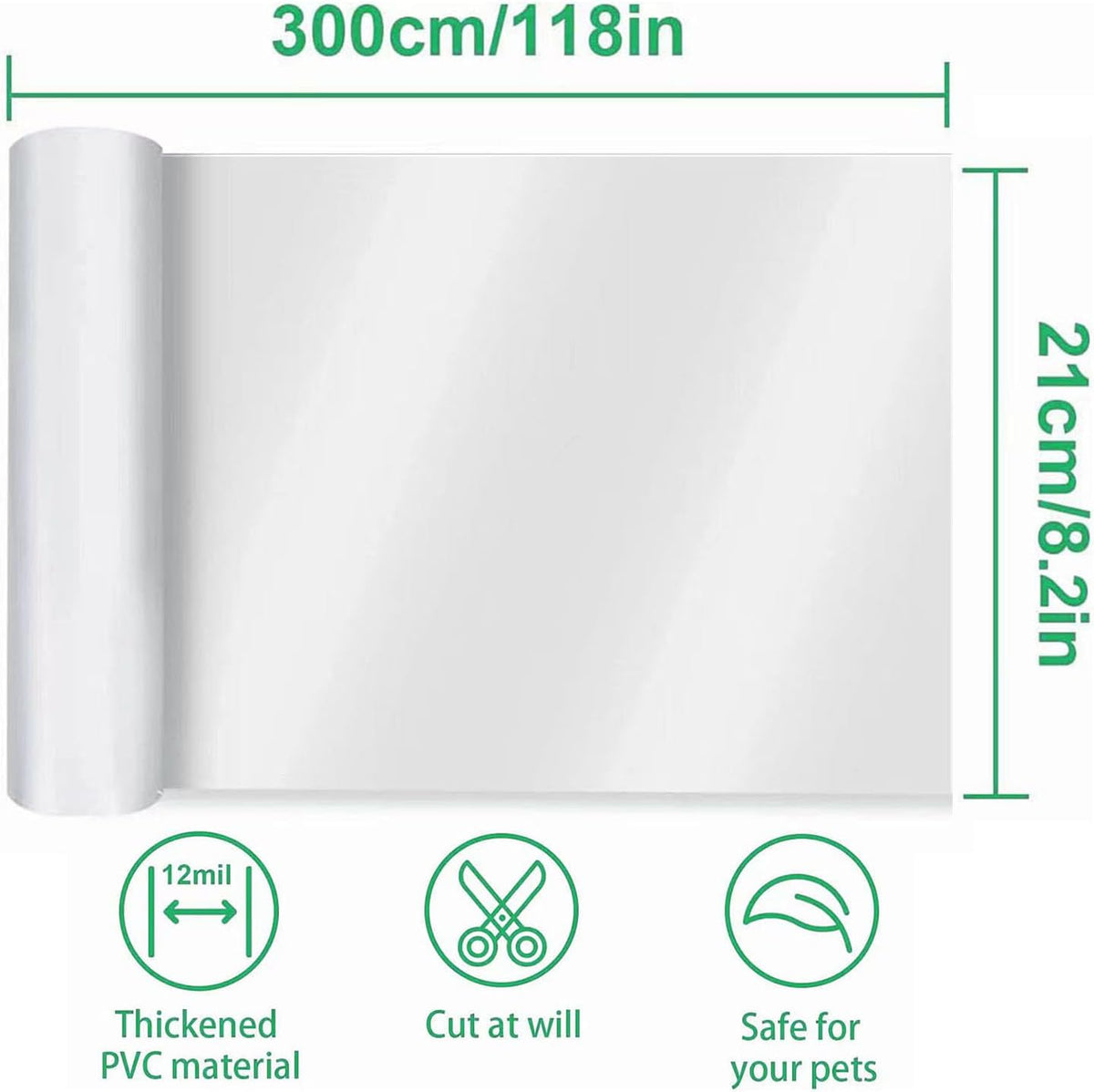 Door Protector from Dog Scratching 118" X 8.2" Cat Scratch Door Frame Single Side Adhesive Protector anti Dog Scratch Door Guard for Dogs Clear