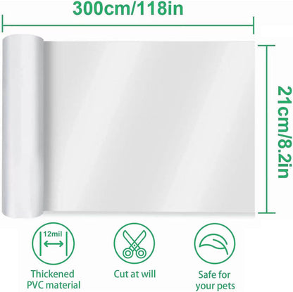 Door Protector from Dog Scratching 118" X 8.2" Cat Scratch Door Frame Single Side Adhesive Protector anti Dog Scratch Door Guard for Dogs Clear