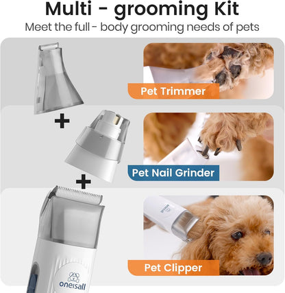 Dog Grooming Vacuum, Pet Grooming Vacuum with Clipper Nail Grinder, 1.5L Dust Cup Dog Deshedding Brush with 7 Tools for Shedding Pet Hair, Home Cleaning(Blue)
