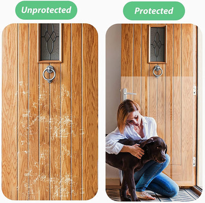Door Protector from Dog Scratching 118" X 8.2" Cat Scratch Door Frame Single Side Adhesive Protector anti Dog Scratch Door Guard for Dogs Clear
