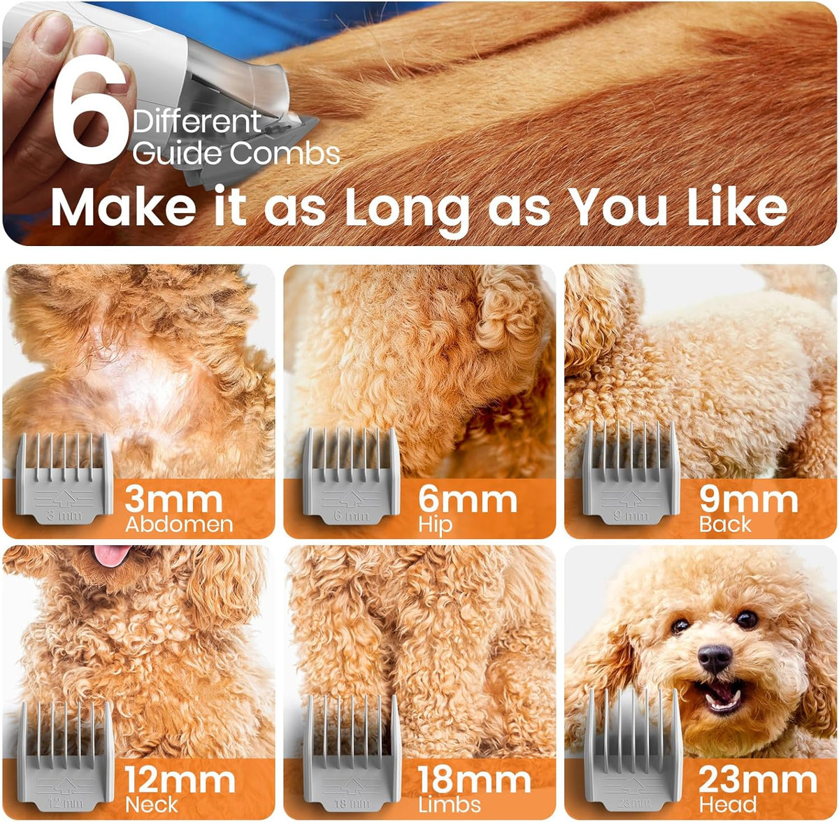 Dog Grooming Vacuum, Pet Grooming Vacuum with Clipper Nail Grinder, 1.5L Dust Cup Dog Deshedding Brush with 7 Tools for Shedding Pet Hair, Home Cleaning(Blue)